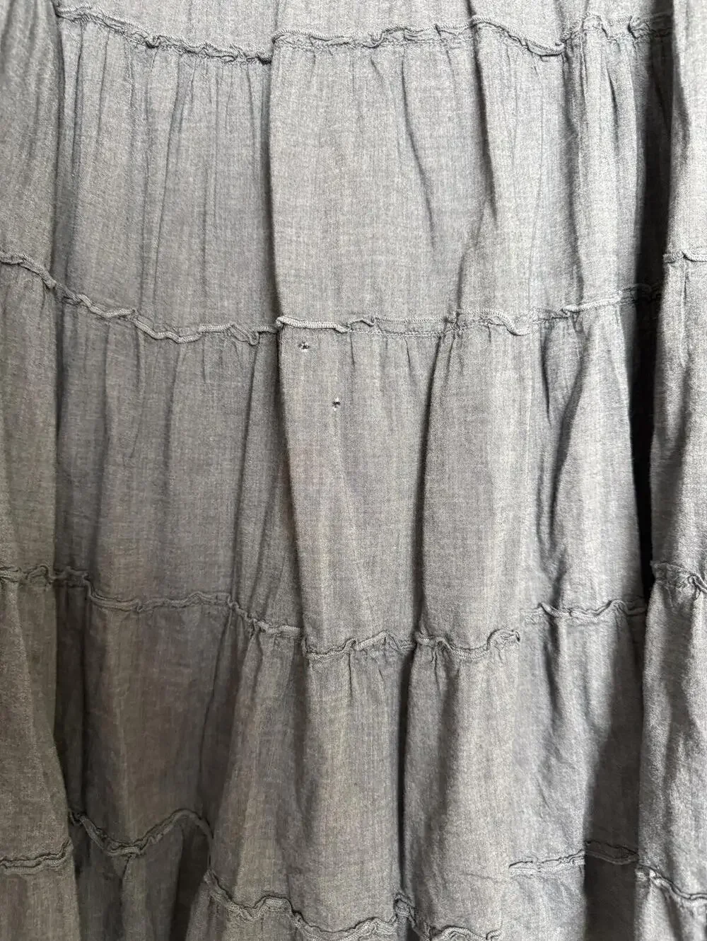 Denim Tiered Peasant Cotton Skirt Size L - Picture 4 of 5